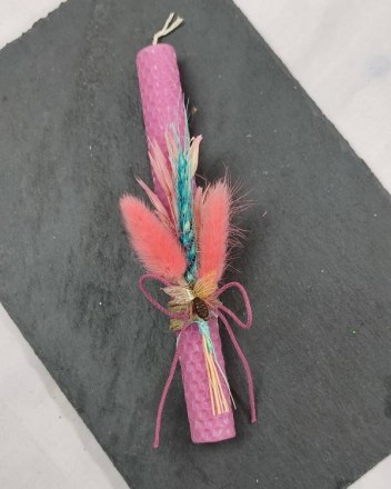 35  λαμπαδα κηρηθρα λεπτη ροζ (1)